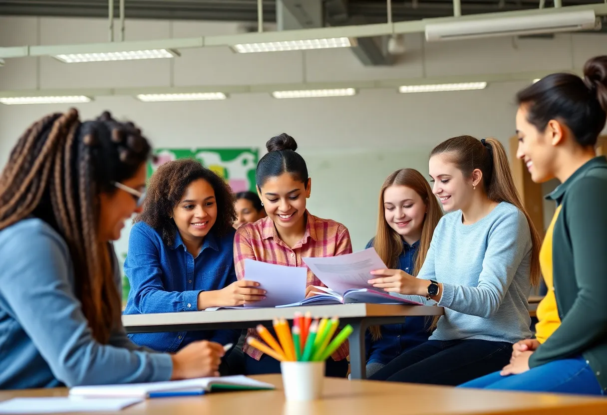 Students at Fayette County Public Schools collaborating in a classroom