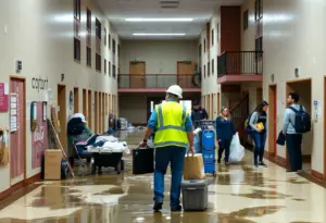 Water damage at Pigman Hall residence hall at University of Kentucky