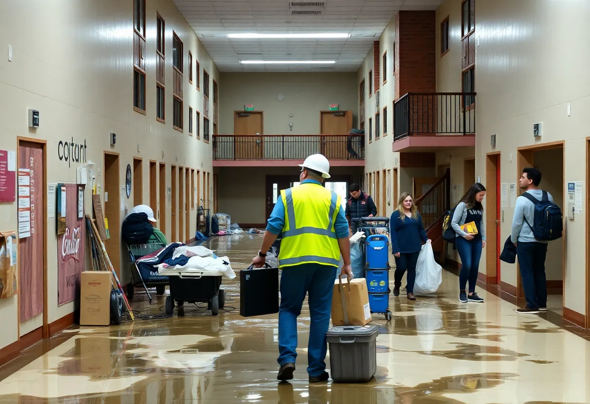 Water damage at Pigman Hall residence hall at University of Kentucky