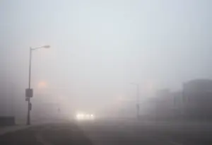 Foggy street in Lexington, Kentucky