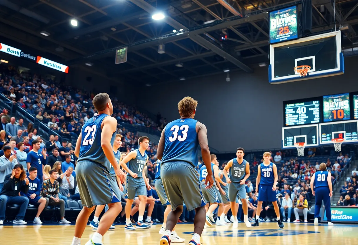 Georgetown Hoyas Basketball players during a game