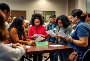 Participants receiving legal assistance at Goodwill expungement clinic