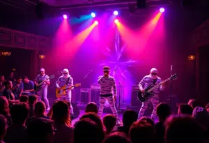 Funk-rock band Here Come the Mummies performing at the Lexington Opera House