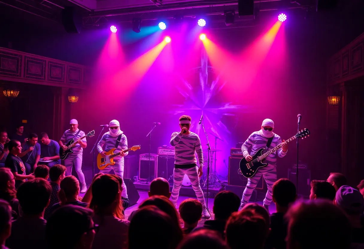 Funk-rock band Here Come the Mummies performing at the Lexington Opera House