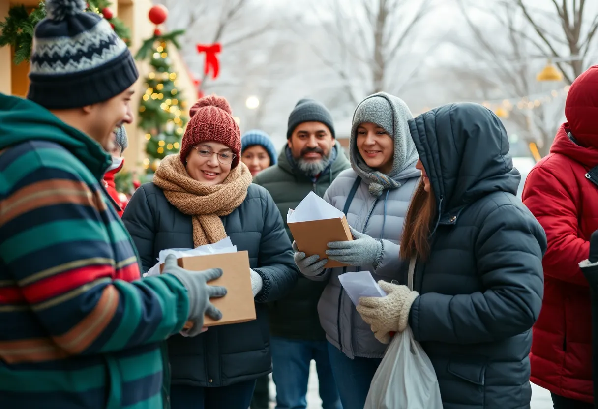 Volunteers assisting homeless individuals during the holiday season in Kentucky.