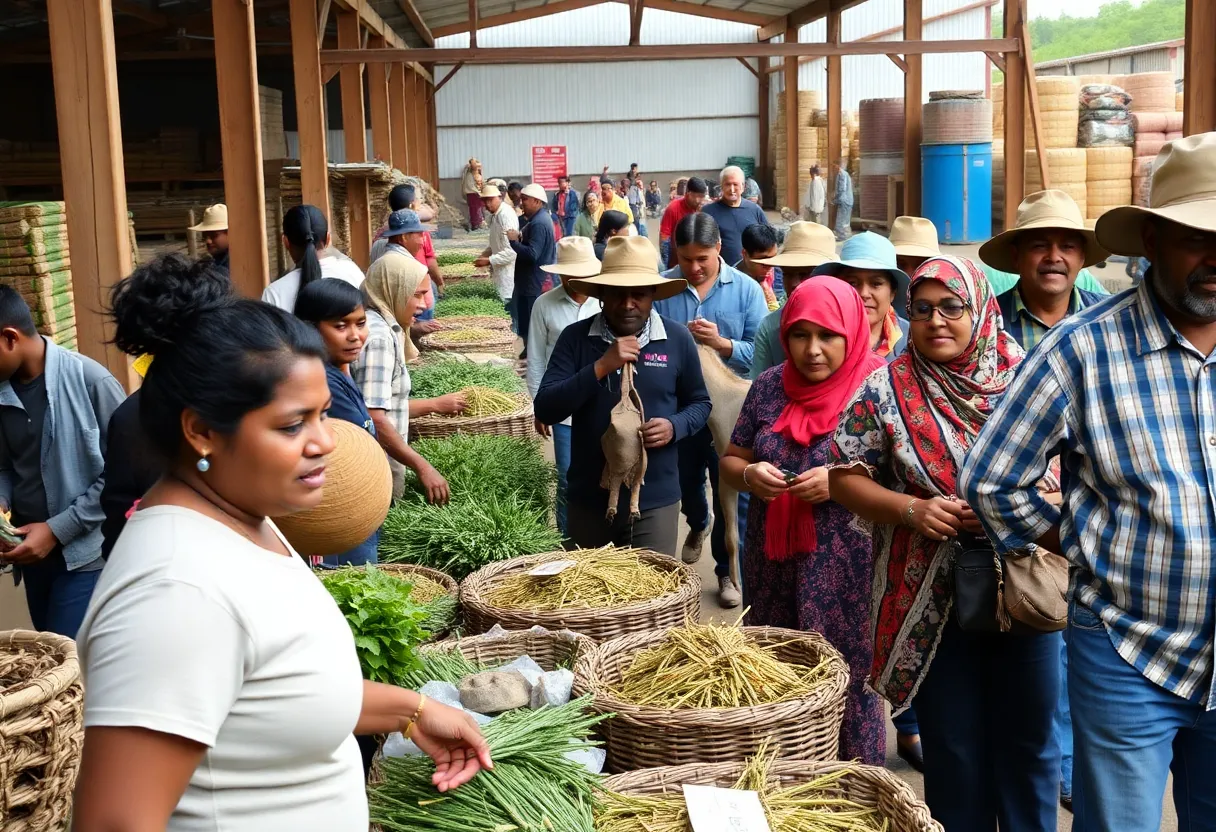 Diverse immigrant workforce in Kentucky participating in various economic activities.