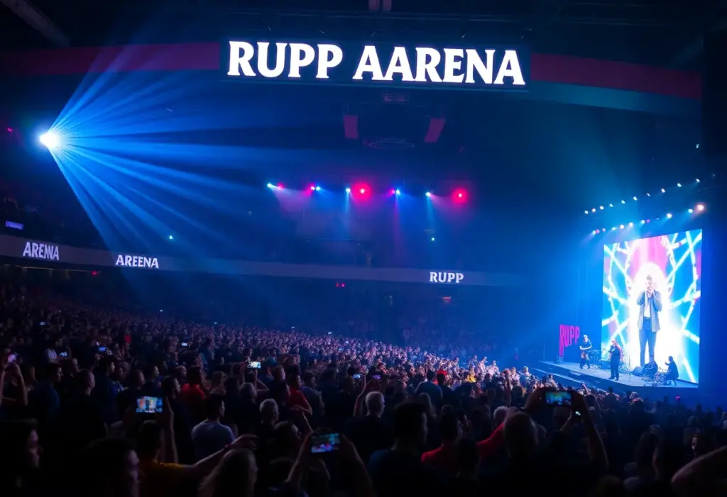 Crowd enjoying a Journey concert at Rupp Arena
