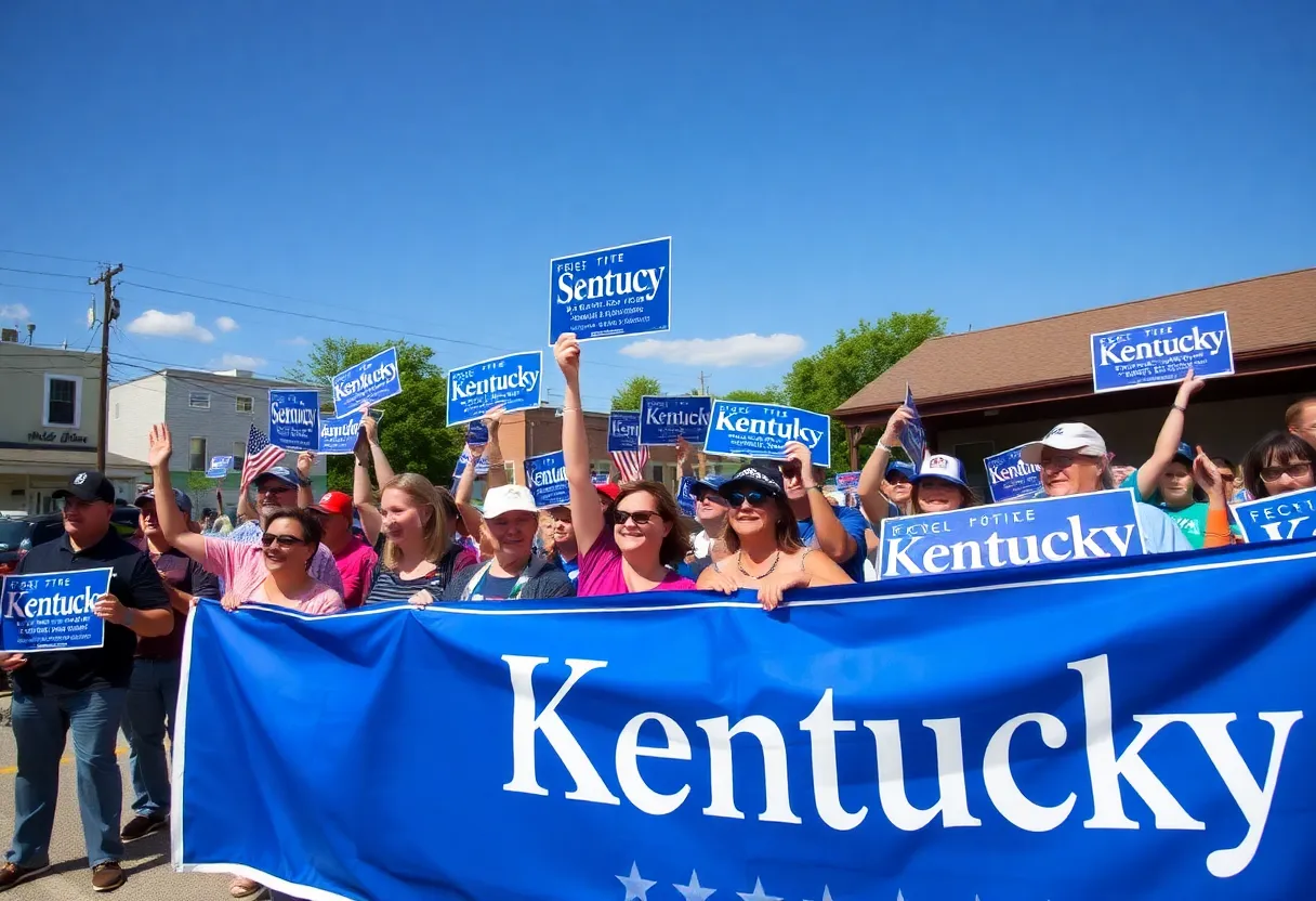 Supporters gathered for the Kentucky Senate race campaign event