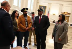 Veterans discussing legislative priorities in Kentucky