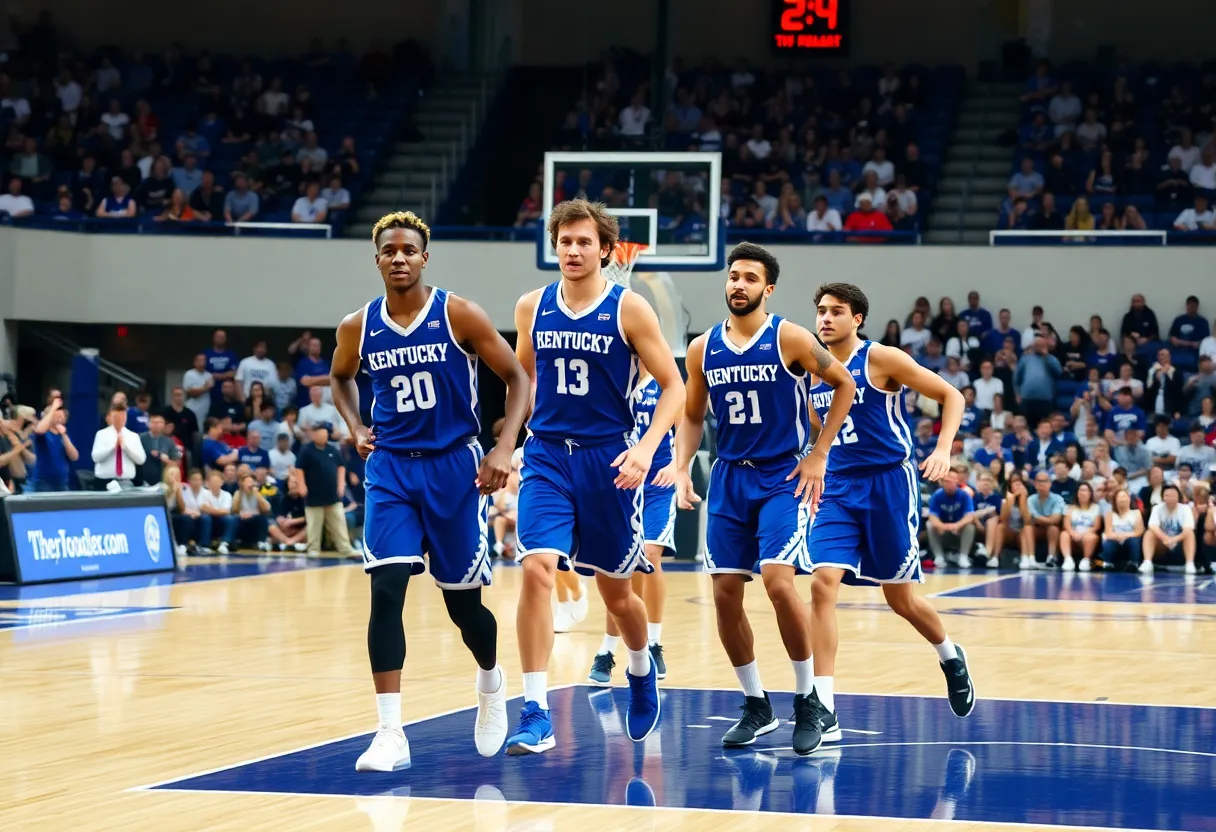 Kentucky Wildcats basketball team playing in a game
