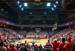 Fans cheering during the Kentucky Wildcats season opener at Historic Memorial Coliseum