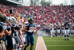 Kentucky Wildcats football players in action during the game against Florida Gators.