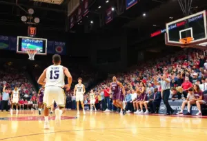 Kentucky Wildcats basketball players celebrating during a game against Loyola of Maryland.