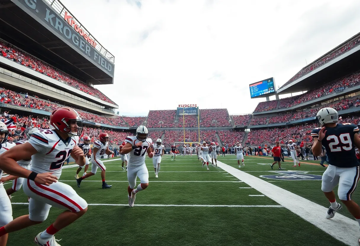 Kentucky Wildcats football team playing against Tennessee Tech Golden Eagles.