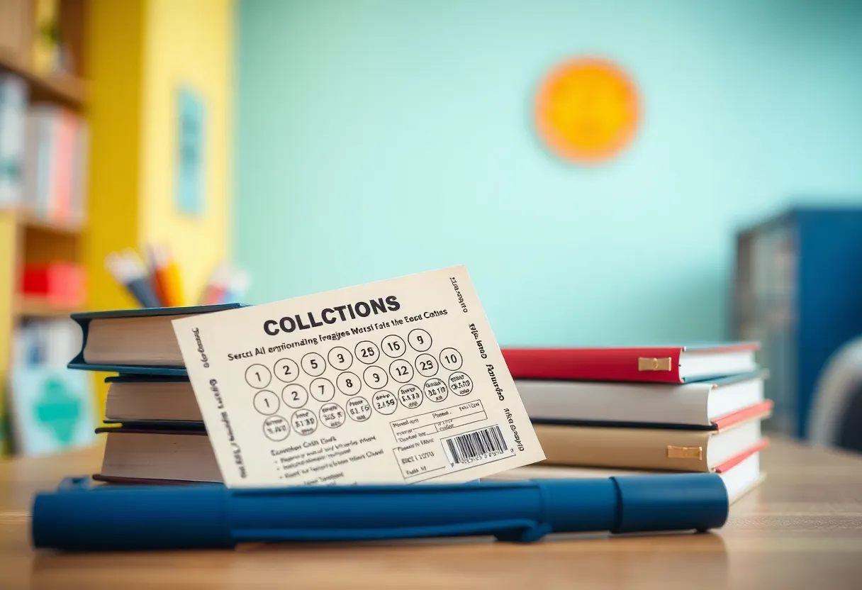 Kentucky Lottery scratch-off ticket with college items