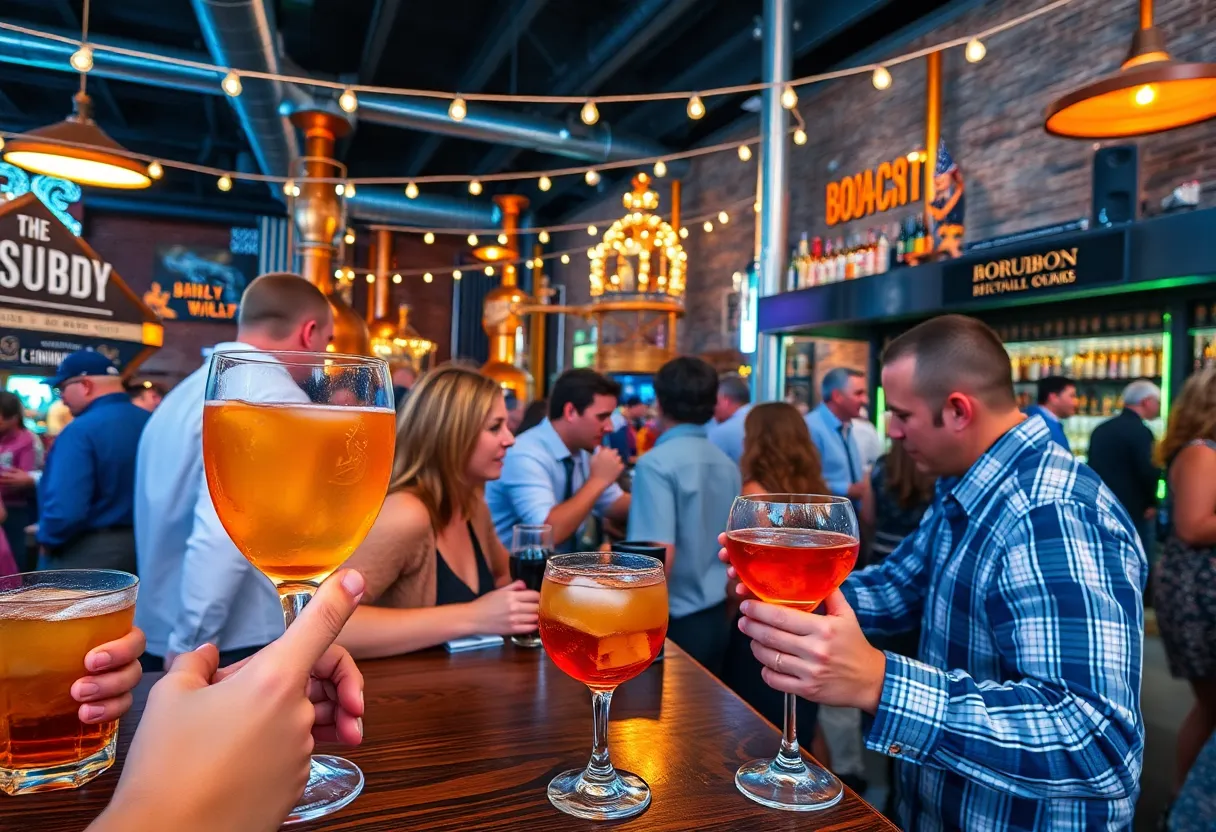 Guests enjoying cocktails during Lexington Bourbon Week