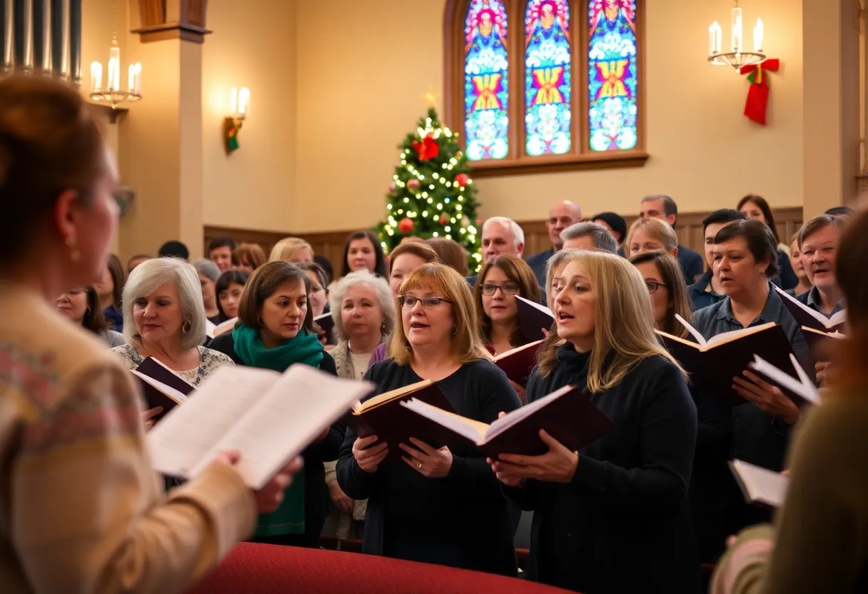 Community choir performing at holiday concert in Lexington