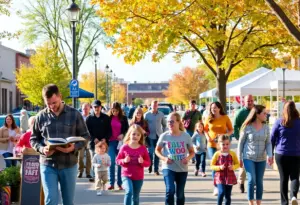 Families participating in community activities in Lexington, Kentucky.