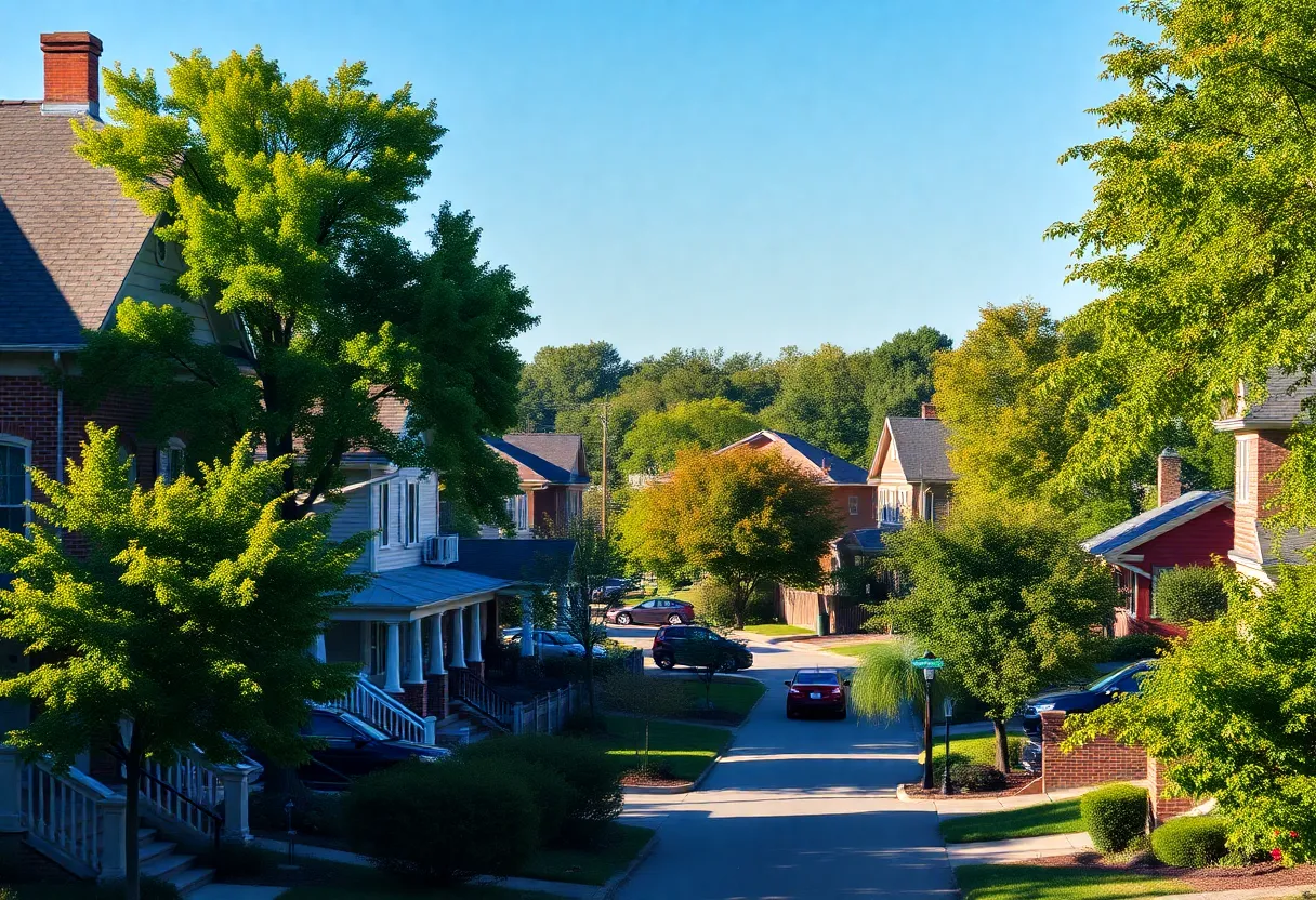 Upscale neighborhood in Lexington, Kentucky