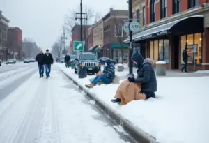 Local shelters in Lexington providing support during the first snowfall.