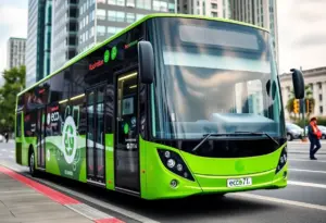 An environmentally friendly CNG bus in Lexington city