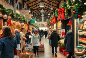 Shoppers enjoying festive sales at Local LEX Market