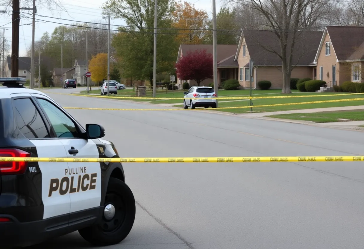 Police investigation scene in Mercer County, Kentucky