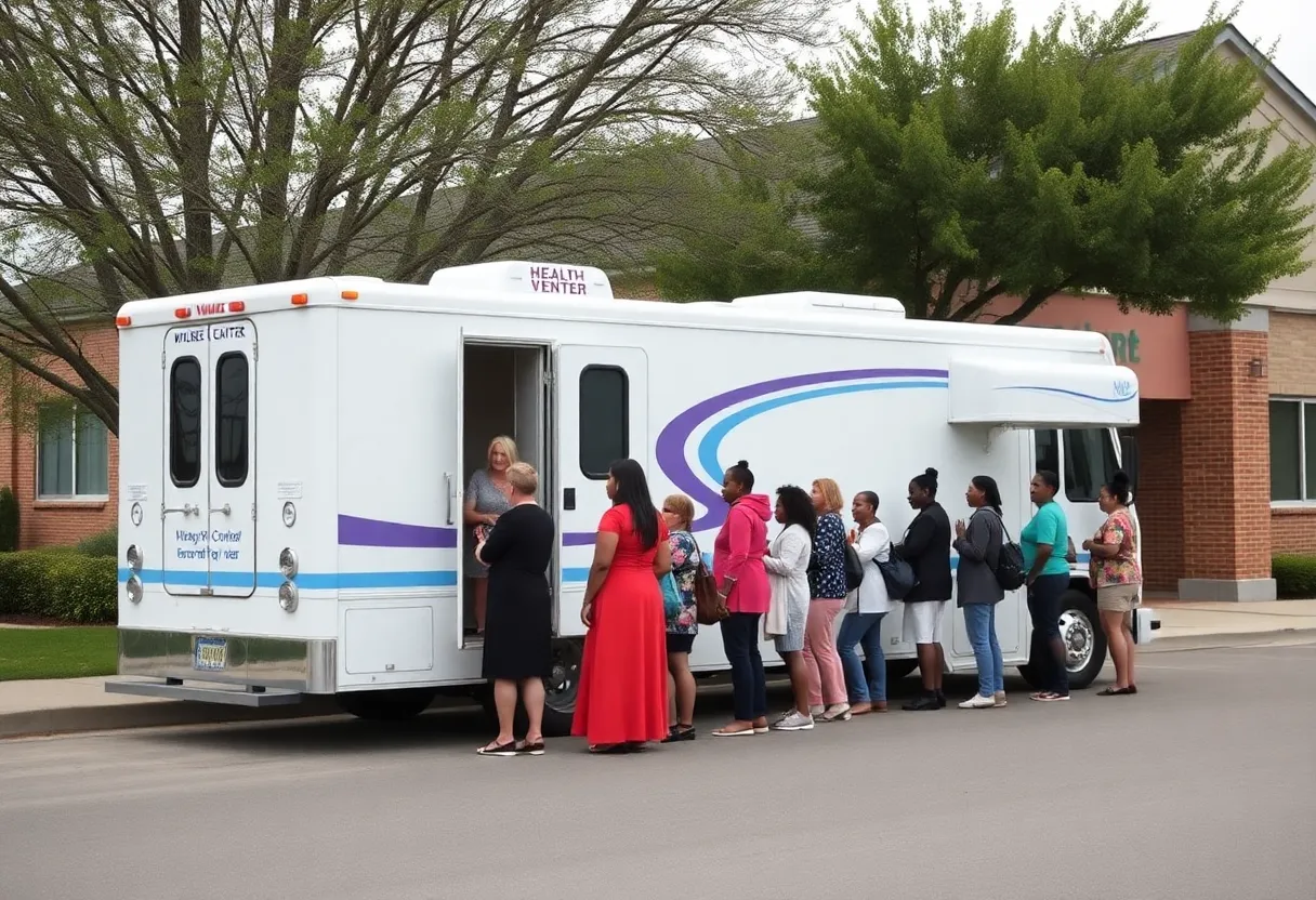 Mobile mammography unit providing breast cancer screenings