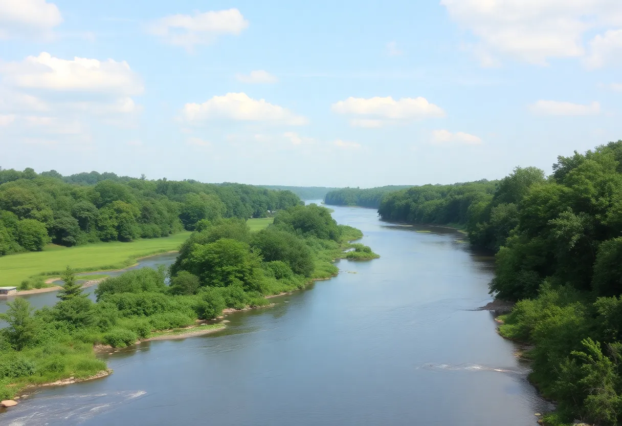 A view of the Ohio River showcasing environmental conservation efforts.