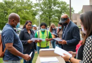 Residents participating in a community survey in Lexington, Kentucky