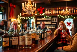 Community members enjoying Pappy Van Winkle bourbons at Chevy Chase Inn.