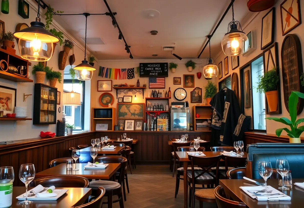 Interior view of Pasta Garage restaurant featuring house-made pasta dishes