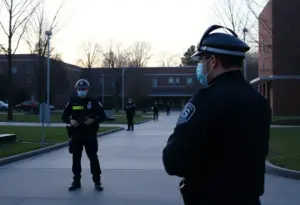 Police presence and heightened security near school campus