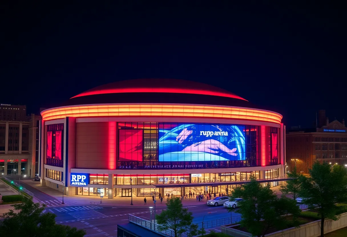 Exterior view of Rupp Arena in Lexington, Kentucky