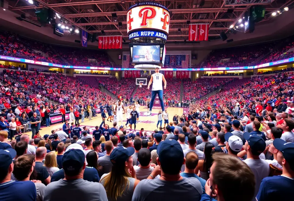 Crowd enjoying a basketball game at Rupp Arena in Lexington