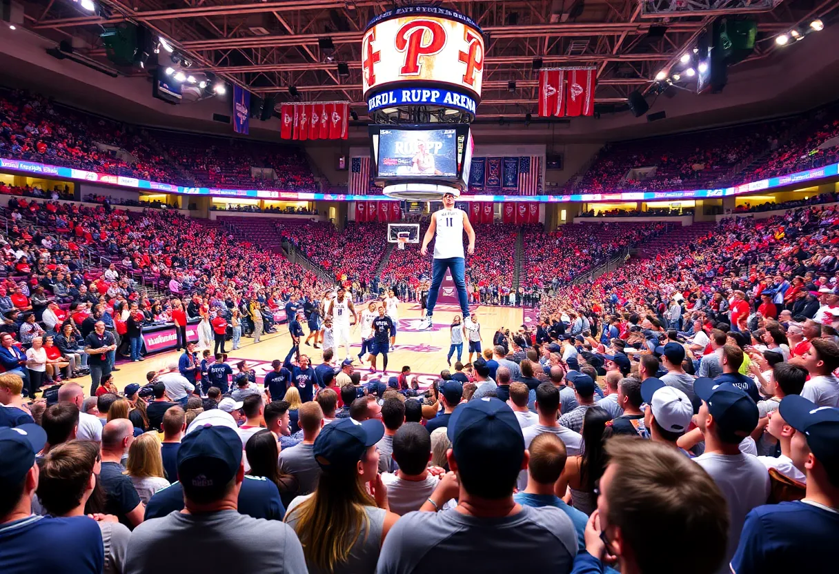 Crowd enjoying a basketball game at Rupp Arena in Lexington