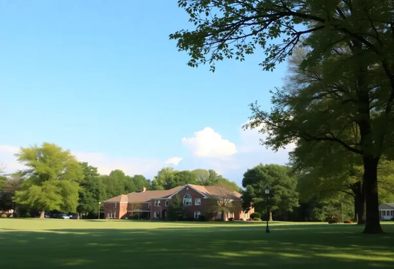 Community park in London, Kentucky, reflecting a calm and caring community atmosphere.