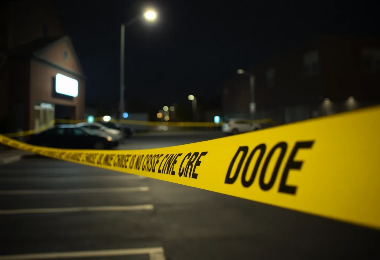 Police investigation scene following a shooting in Lexington