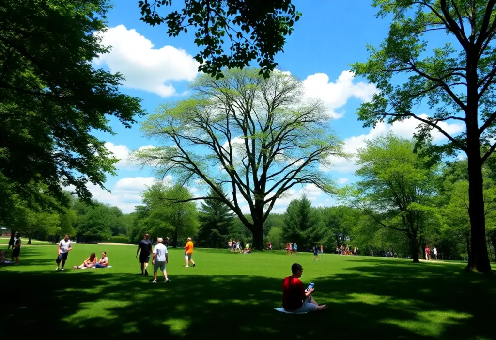 People enjoying outdoor activities in Lexington, KY on a sunny day
