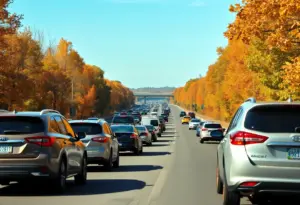 Busy highway during Thanksgiving travel