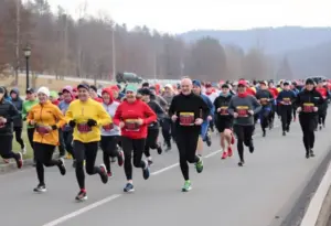 Runners participating in the Thoroughbred Classic 5K at Keeneland