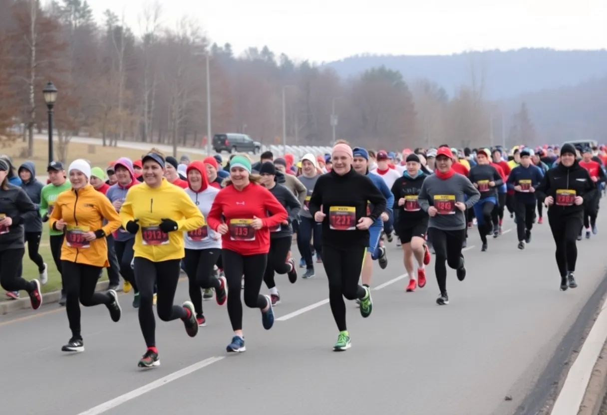 Runners participating in the Thoroughbred Classic 5K at Keeneland