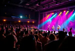 Audience enjoying a Tortoise concert at Singletary Center in Lexington