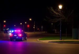 Well-lit street ideal for safe traffic stops in Lexington, Kentucky.