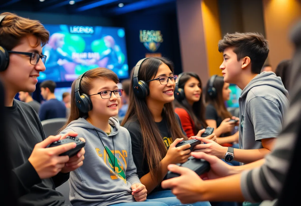 Gamers participating in the 2XKO tournament at Transylvania University