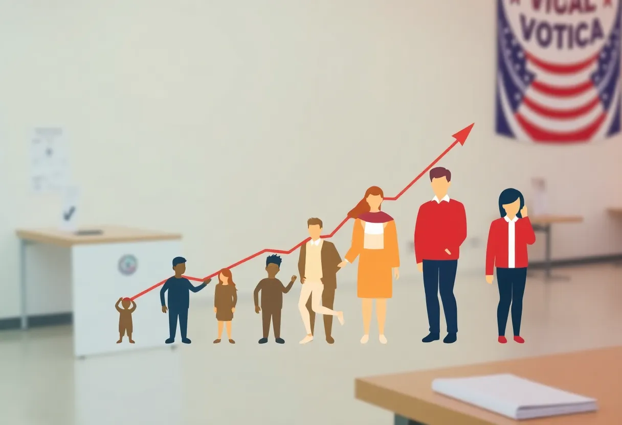 An illustration representing the increase in voter registration in Kentucky.