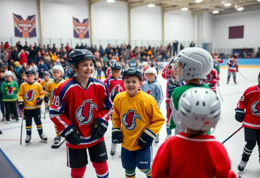 Youth hockey players competing at Lexington Ice Center