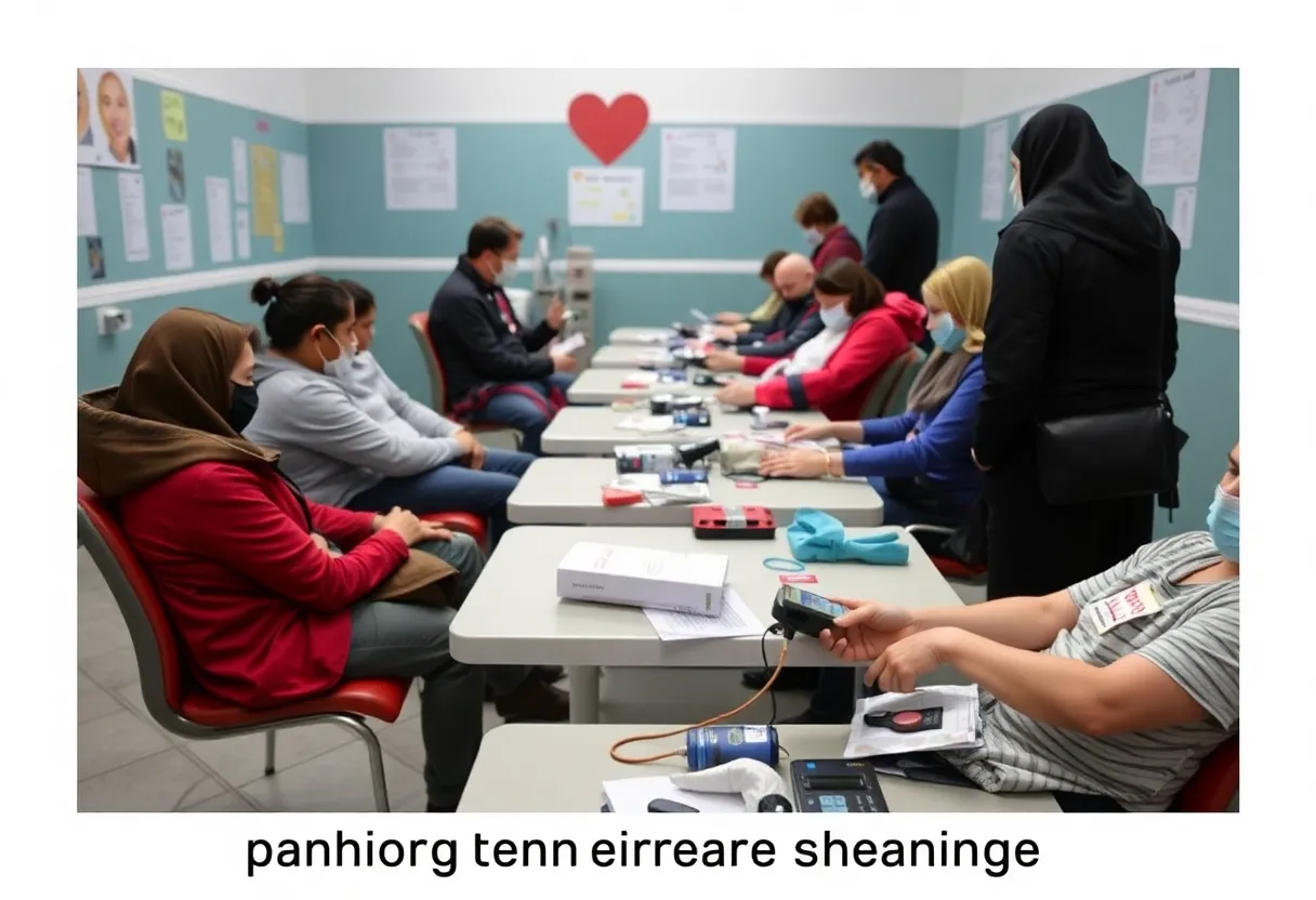 People donating blood at a donation center