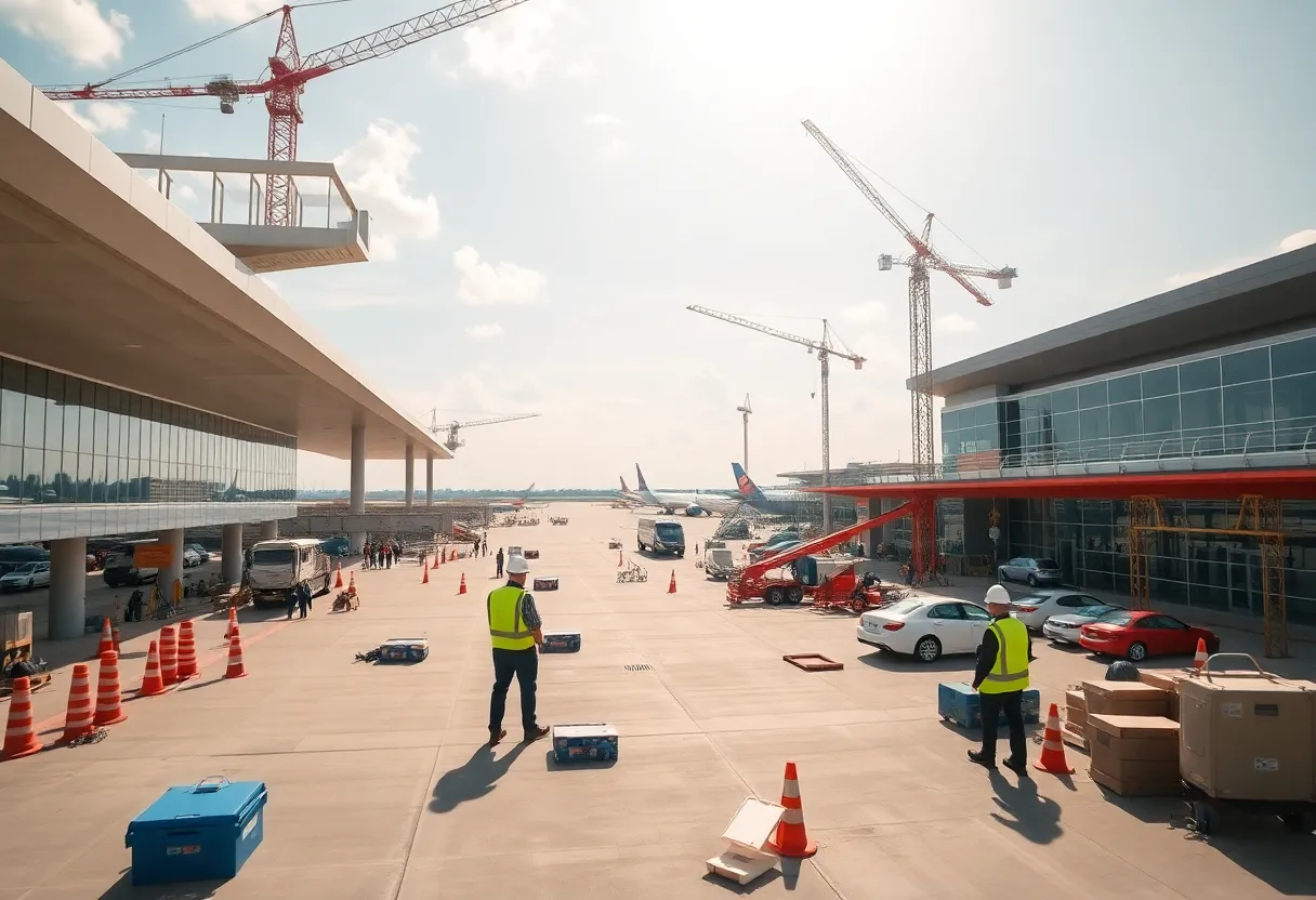 Construction of expansion at Blue Grass Airport in Lexington, Kentucky.