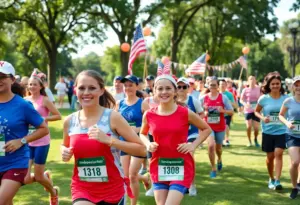 Runners participating in the 50th Annual Bluegrass 10,000 race